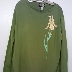 Bob Mackie ladies olive sweater RN#90133